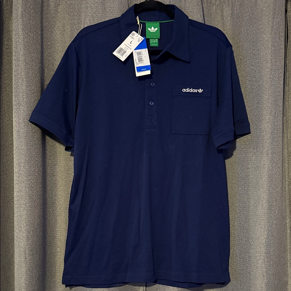 NWT adidas Men's Navy Blue Pocket Polo Shirt